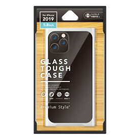 PGA｜ピージーエー iPhone 11 Pro 5.8インチ用　クリアガラスタフケース　スクエア型　ホワイト PG-19AGT11WH