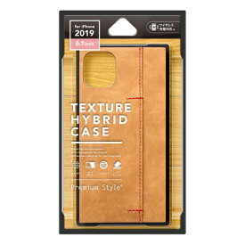PGA｜ピージーエー iPhone 11 6.1インチ 用　テクスチャーハイブリッドケース　オイルペーパー調キャメル PG-19BPT13CM
