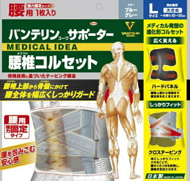 KOWA｜興和 バンテリンサポーター腰椎コルセット 大きめ ブルーグレー〔サポーター〕 ブルーグレー