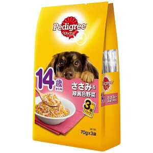 エムジェイラボ|MJLab ペディグリー14歳から用ささみ&緑黄色野菜70g×3袋