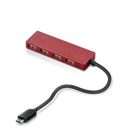 エレコム｜ELECOM U2HC-A429BXRD USBハブ　15cmケーブル レッド [バスパワー /4ポート /USB2.0対応][U2HCA429BXRD]