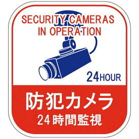 日本緑十字｜JAPAN GREEN CROSS 緑十字　ステッカー標識　防犯カメラ・24時間監視　100×90mm　5枚組　エンビ 047127