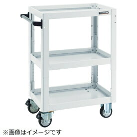 トラスコ中山｜TRUSCO NAKAYAMA TRUSCO　ツールワゴンドルフィン　高さ調節式　W600　ウレタン　W DLWS-A973U-W 【メーカー直送・代金引換不可・時間指定・返品不可】