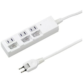 YAZAWA｜ヤザワ 節電タップ 白 YZBKS331W [1.0m /3個口 /スイッチ付き（個別）][YZBKS331W]