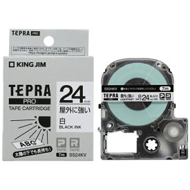キングジム｜KING JIM PROテープカートリッジ　屋外に強いラベル TEPRA(テプラ) PROシリーズ 白 SS24KV [黒文字 /24mm幅][SS24KV]