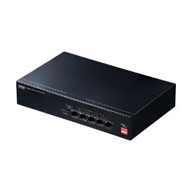 サンワサプライ｜SANWA SUPPLY スイッチングハブ［5ポート /Giga対応］ PoE対応 LAN-GIGAPOE51 ブラック[LANGIGAPOE51]