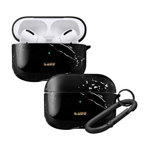 LAUTbE AirPods Pro(1/2)ΉP[X LAUT HUEX ELEMENT MARBLE BLACK L_APP_HXE_MB