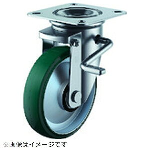 ユーエイキャスター|YUEI CASTER ユーエイ PMキャスター(始動性・重視タイプ)自在ストッパー付150径ウレタン車 PMS-150UWBLBRINJ-E46