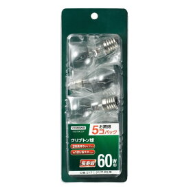 YAZAWA｜ヤザワ 省エネクリプトンランプ60W形クリア 長寿命 5個入 P351754CL5P [E17 /60W相当 /電球色 /5個]