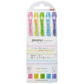 三菱鉛筆｜MITSUBISHI PENCIL プロパス・ウィンドウ カラーマーカー 蛍光ペン 5色セット ライトカラー PUS103T5C2