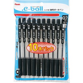 ぺんてる｜Pentel .e(ドット・イー) ボールペン 10本パック 黒(インク色：黒) XBK127A0 [0.7mm]