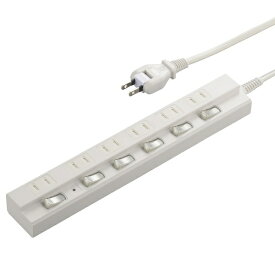 ORIGINALSELECT｜オリジナルセレクト 節電タップ 白 HSBK-TPK62-W [2.0m /6個口 /スイッチ付き（個別）]