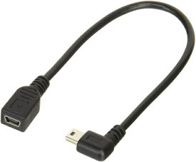 TFTEC JAPAN｜ティーエフテックジャパン mini USB延長ケーブル [mini USB オス→メス mini USB /0.2m /USB2.0 /右L型] 変換名人 ブラック USBM-CA20RL