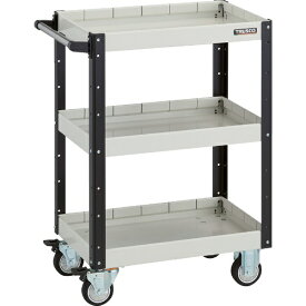 トラスコ中山｜TRUSCO NAKAYAMA TRUSCO　イーグルワゴン　600X400XH880　深型3段　ウレタン車輪　ホワイトブラック EGW-963F3U-WBK
