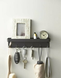 �R����ƁbYamazaki �X�}�[�g�@�}�O�l�b�g�L�[�t�b�N���g���C�@�u���b�N(Smart Magnetic Key Rack With Tray BK) �u���b�N 02755