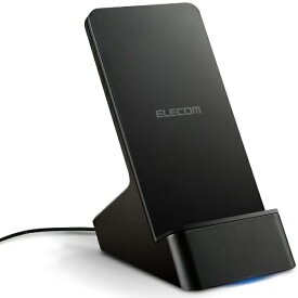 エレコム　ELECOM ワイヤレス充電器 スタンドQi 急速 2枚コイル ブラック W-QS06BK [ワイヤレスのみ]