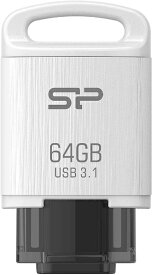 SILICONPOWER｜シリコンパワー USBメモリ Mobile C10 ホワイト SP064GBUC3C10V1W [64GB /USB TypeC /USB3.1 /スライド式]