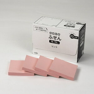 ナカバヤシ|Nakabayashi パッケージ付箋 75x75mm・20冊パック ピンク FSP7575-20P
