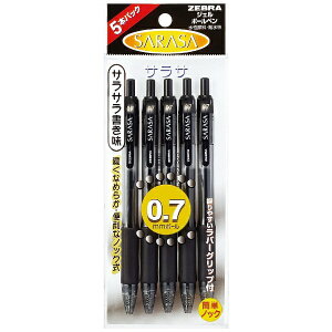 �[�u���bZEBRA SARASA(�T���T) �{�[���y�� �p�b�N���� 5�{�Z�b�g(�C���N�F�F��) P-JJB3-BK5 [0.7mm]