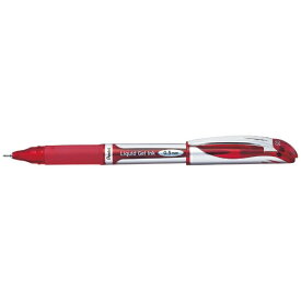 ぺんてる｜Pentel ENERGEL(エナージェル) ボールペン キャップ式 シルバー(インク色：赤) BLN55-B [0.5mm]