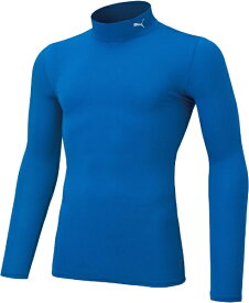 プーマ｜PUMA メンズ コンプレッション モックネック 長袖シャツ エレクトリックブルーレモネード×ホワイト 656331 [メンズ /XXLサイズ]【返品交換不可】