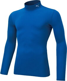 プーマ｜PUMA メンズ コンプレッション モックネック 長袖シャツ チームローヤル×ホワイト 656331 [メンズ /Mサイズ]【返品交換不可】
