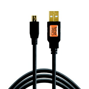 �e�U�[�c�[���Y�bTether Tools USB-A to 2.0 Mini-B 5-Pin (460cm) �u���b�N CU5450