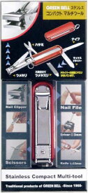 グリーンベル｜GREEN BELL ステンレスコンパクトマルチツール 1個 GT109 GT-109 赤