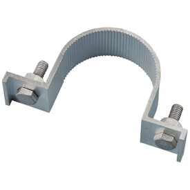 日本緑十字｜JAPAN GREEN CROSS 緑十字　平リブ用取付金具　丸型ポール／片面表示用　適合ポール径： 76．3mmΦ　アルミ製 137803