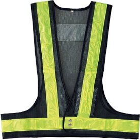 日本緑十字｜JAPAN GREEN CROSS 緑十字　LED安全ベスト　紺メッシュ地／黄LED／蛍光黄反射　フリーサイズ 238094
