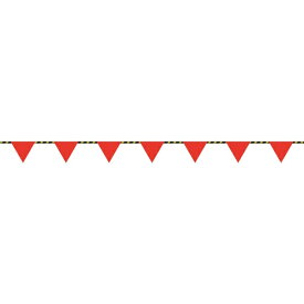 日本緑十字｜JAPAN GREEN CROSS 緑十字　三角旗付標識ロープ（トラロープ）　赤無地タイプ　6mmΦ×20m（280mm三角） 281100