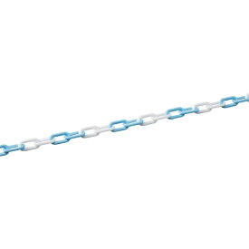 日本緑十字｜JAPAN GREEN CROSS 緑十字　プラスチックチェーン　ブルー／ホワイト　長さ： 30m　線径： 7mmΦ　ポリエチレン 284162