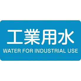 日本緑十字｜JAPAN GREEN CROSS 緑十字　配管識別ステッカー　工業用水　30×60mm　10枚組　アルミ　英文字入 383202