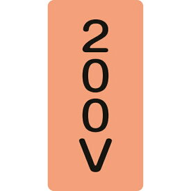 日本緑十字｜JAPAN GREEN CROSS 緑十字　配管識別ステッカー　200V　120×60mm　10枚組　アルミ 384104