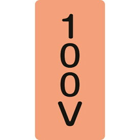日本緑十字｜JAPAN GREEN CROSS 緑十字　配管識別ステッカー　100V　80×40mm　10枚組　アルミ　英文字入 385102