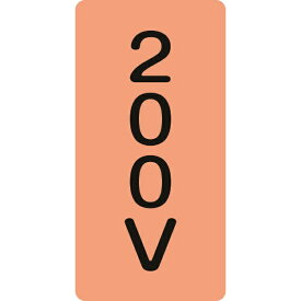 日本緑十字｜JAPAN GREEN CROSS 緑十字　配管識別ステッカー　200V　80×40mm　10枚組　アルミ　英文字入 385104