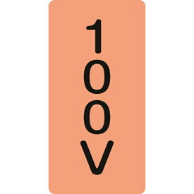 日本緑十字｜JAPAN GREEN CROSS 緑十字　配管識別ステッカー　100V　60×30mm　10枚組　アルミ　英文字入 386102