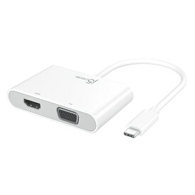 【エントリーで最大全額ポイント還元｜7/18迄】 j5 create｜ジェイファイブクリエイト ［USB-C オス→メス HDMI / VGA / USB-A / USB-C］ 変換アダプタ USB PD対応 ホワイト JCA175 [USB Power Delivery対応]