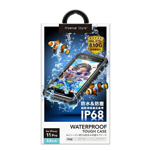 PGA�b�s�[�W�[�G�[ iPhone 11 Pro�p�@�E�H�[�^�[�v���[�t�P�[�X Premium Style �u���b�N PG-19AWP01BK