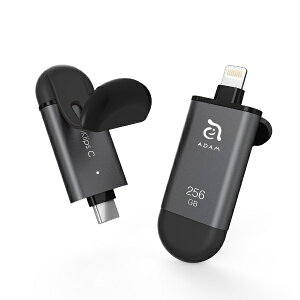 yGg[ōő2|Cgb11/18z ADAM elementsbA_Gc USB iKlips C O[ ADRAD256GKLCGYJ [256GB /USB TypeA{Lightning /USB3.1 /Lbv]
