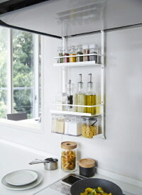山崎実業｜Yamazaki プレート　レンジフード調味料ラック　3段(Range Hood Seasoning Rack) ホワイト 4838