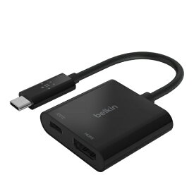 BELKIN｜ベルキン 映像変換アダプタ [USB-C オス→メス HDMI /USB-Cメス給電 /USB Power Delivery対応 /60W] 4K対応(Mac/Windows) ブラック AVC002btBK