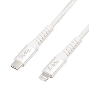 KOMATECH�b�R�}�e�b�N PD�Ή� USB Type-C to ���C�g�j���O�P�[�u���iType-C to Lightning Cable) Freedy �z���C�g EA1408WH [1m]