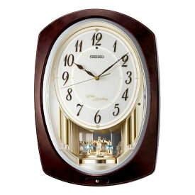 【エントリーで最大全額ポイント還元｜6/11まで】 SEIKO｜セイコー からくり時計 【ウェーブシンフォニー】 濃茶マーブル模様 AM265B [電波自動受信機能有]