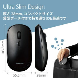 ELECOM｜エレコム マウス (Android/iPadOS/iOS/Mac/Windows11対応) ブラック M-TM10BBBK [BlueLED /無線(ワイヤレス) /4ボタン /Bluetooth]