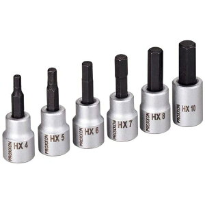 KiSO POWER TOOL|キソパワーツール 83651 ヘックスソケットビット6種セット 3/8