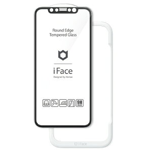 HAMEEbn~B [iPhone 11/XRp]iFace Round Edge Tempered Glass Screen Protector EhGbWKX ʕیV[g iFace ubN 41-890271