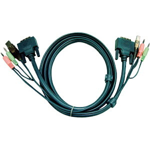 ATEN�b�G�[�e�� ATEN�@DVI�@KVM�P�[�u���@�f���A�������N�Ή��@3m 2L-7D03UD