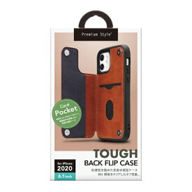 PGA｜ピージーエー iPhone 12/12 Pro 6.1インチ対応タフバックフリップケース ブラウン Premium Style PG-20GPU04BR