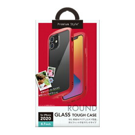 PGA iPhone 12/12 Pro 6.1インチ対応ガラスタフケース ラウンドタイプ レッド Premium Style レッド PG-20GGT02RD